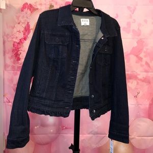 Elle dark denim blue Jean jacket size L NWT